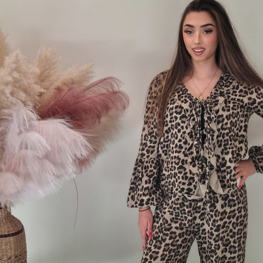 Pantalon décontracté Léopard