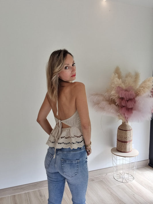 Top bohème crochet
