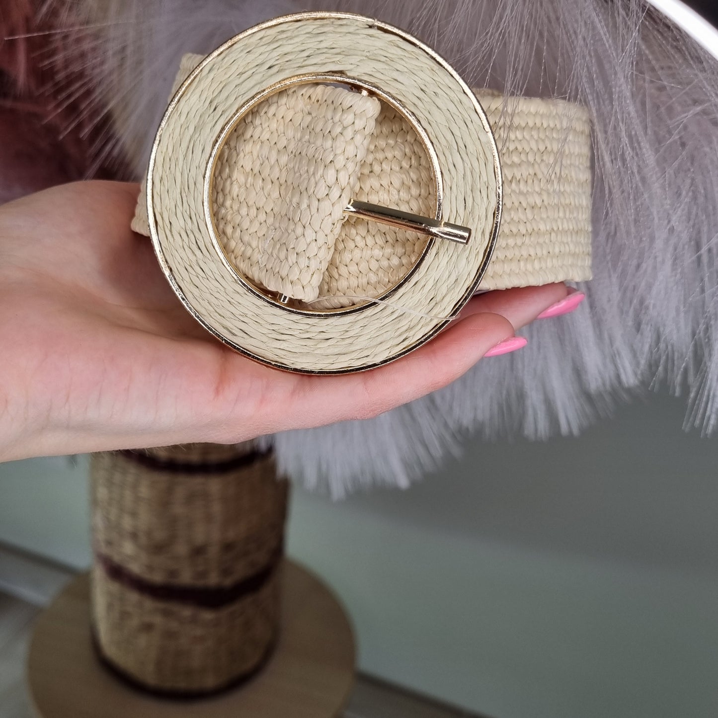 Ceinture élastique beige