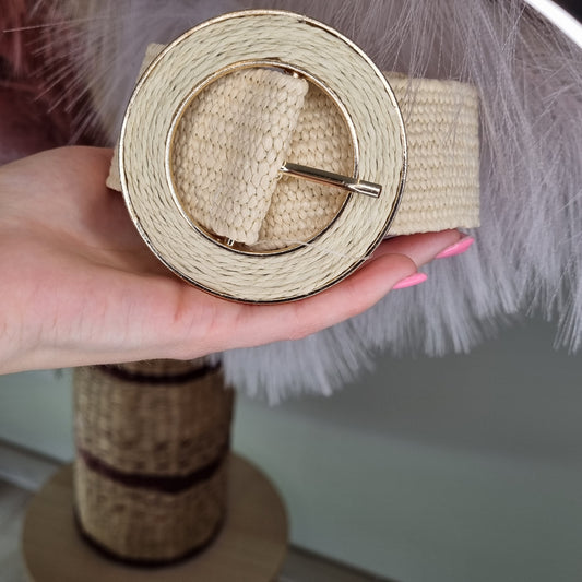 Ceinture élastique beige